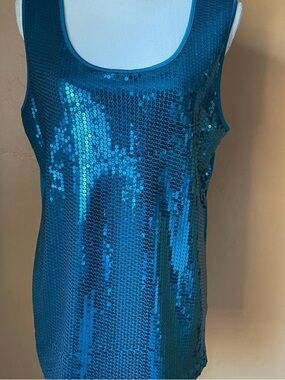 Covington Sleeveless Sequin Covered Tank Top Size XL